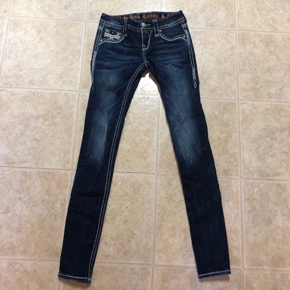 Rock Revival Celinda Dark Wash Skinny Jeans - Picture 2 of 6